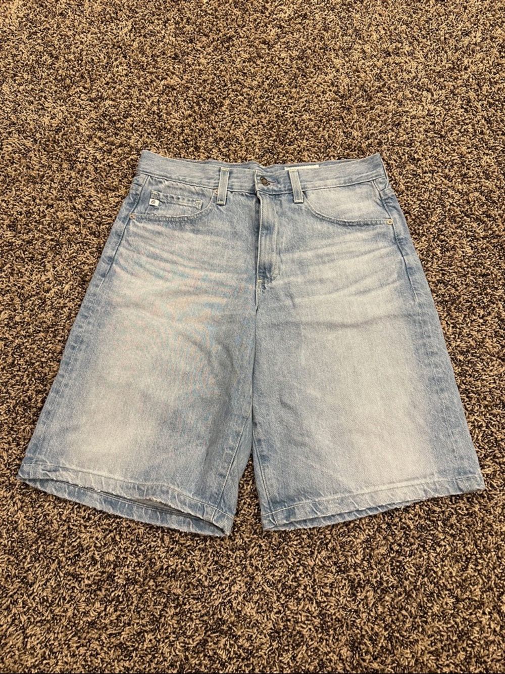 Light Blue Denim Bermuda Shorts for Women
